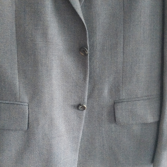 Oscar de la Renta Classic Grey Brown Blend Silk Wool Blazer Jacket 44L - Picture 8 of 11